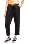 Dickies Contrast Stitch Tapered Pull On Pants In Black