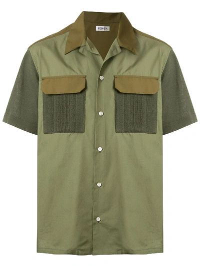 Coohem Knitted Pockets Boxy-fit Shirt In Green