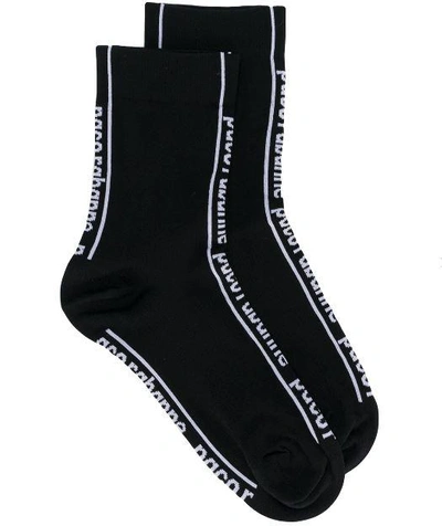 Rabanne Paco  Logo Detail Socks In Black