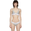 CALVIN KLEIN UNDERWEAR CALVIN KLEIN UNDERWEAR GREY AND WHITE MODERN TRIANGLE BRALETTE