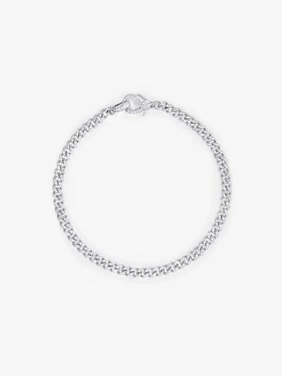 Shay 18kt White Gold Baby Pavé Diamond 7 Inch Link Bracelet In Silver
