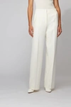 HUGO BOSS HUGO BOSS - WIDE LEG PANTS IN DOUBLE FACED STRETCH FABRIC - WHITE