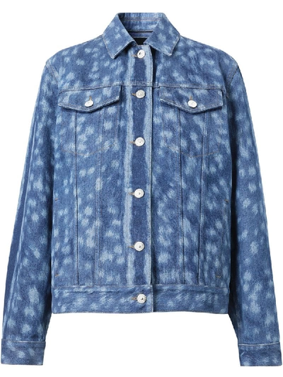 Burberry Deer Print Denim Jacket In Blue