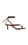 Neous Ankle Strap 80mm Leather Sandals In Brown