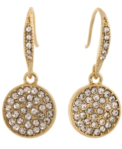 Laundry By Shelli Segal Pave Stones Drop Earring In Gold-tone
