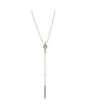 LAUNDRY BY SHELLI SEGAL CRYSTAL CIRCLE BAR 25" LARIAT NECKLACE