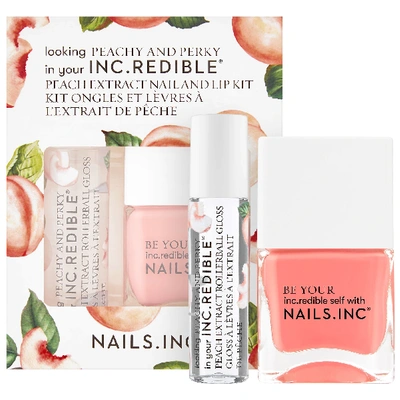 Nails Inc. Peachy And Perky Lip Gloss And Nail Polish Set