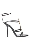 Saint Laurent Cassandra Ysl Strappy Sandal In Nero