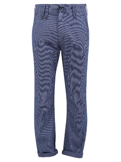 G-star Raw Striped Straight-leg Trousers In Blue