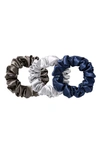 Slip 3-piece Pure Silk Large Scrunchie Set In Midnight