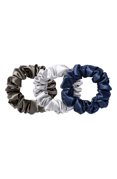 Slip 3-piece Pure Silk Large Scrunchie Set In Midnight