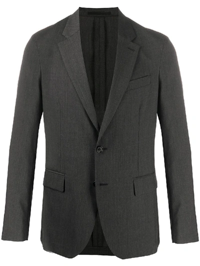 Versace Single-breasted Tailored Blazer In Grey