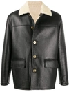 Versace Shearling Collar Jacket In Black