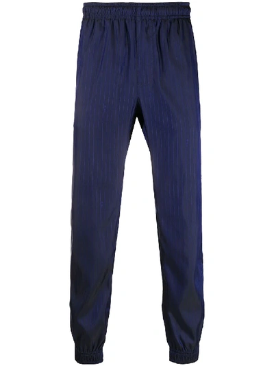 Versace Striped Track Trousers In Blue