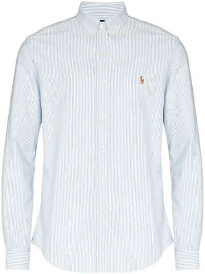 Polo Ralph Lauren Logo-embroidered Striped Shirt In Blue