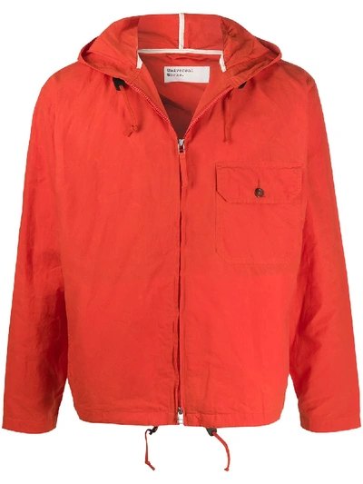 Universal Works Hooded Zipped Jacket In Orange