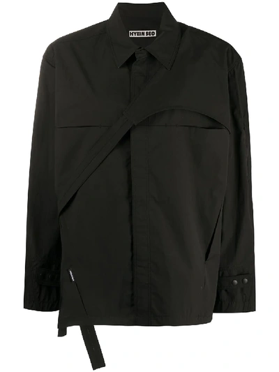 Hyein Seo Asymmetric Shirt Jacket In Black
