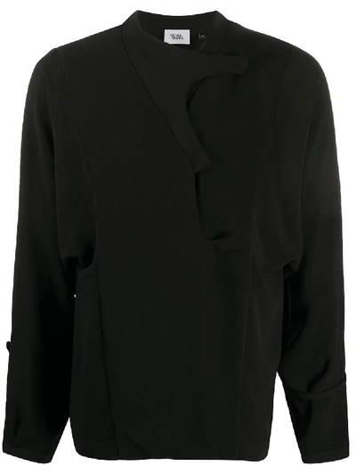 Vejas Button Up Sweatshirt In Black
