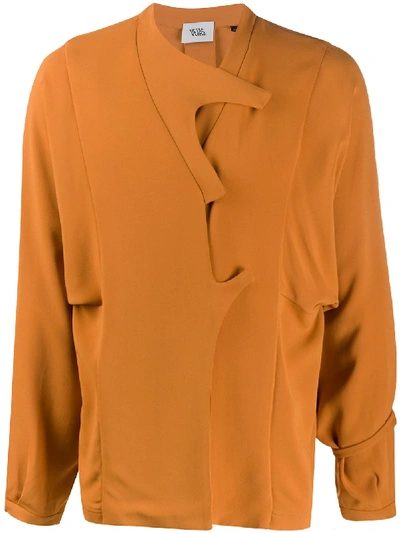 Vejas Button Up Sweatshirt In Orange
