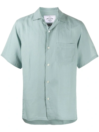 Portuguese Flannel Catown Short Sleeve Button Down Shirt In Green