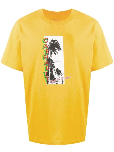 Carhartt Tropical Logo Print T-shirt In Yellow
