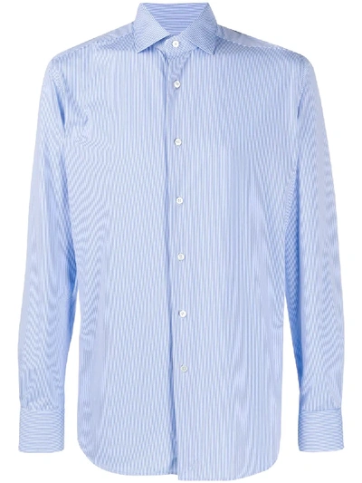 Xacus Striped Long-sleeve Shirt In Blue