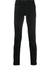 7 For All Mankind Ronnie Tapered Lux Performance Skinny Jeans In Black