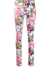 Philipp Plein Floral-print Skinny Jeans In Pink