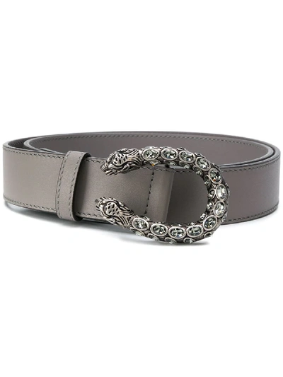 Gucci Crystal Dionysus Buckle Belt In Grey