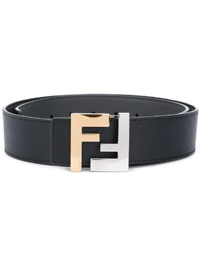 Fendi Logo-buckle Belt In Black