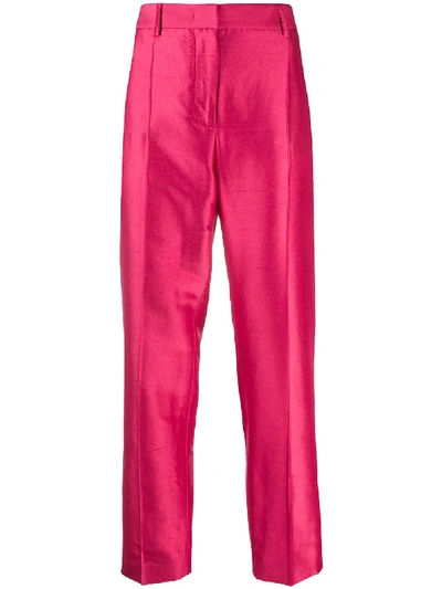 Alberta Ferretti Straight Leg Trousers In Pink