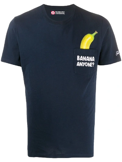 Mc2 Saint Barth Banana Print T-shirt In Blue