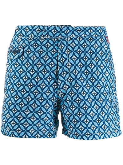 Mc2 Saint Barth Harrys-crossed Swim Shorts In Blue