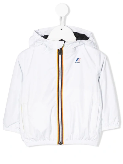 K-way Babies' Zip-up Hooded Jackets In White
