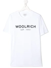 Woolrich Teen Logo-print Cotton T-shirt In White