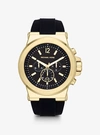 MICHAEL KORS OVERSIZED DYLAN GOLD-TONE AND SILICONE WATCH