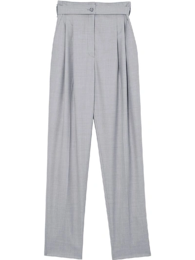 Burberry Back Cut-out Tailored Trousers In Grey