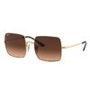 RAY BAN SQUARE 1971 @COLLECTION SUNGLASSES GOLD FRAME PINK LENSES 54-19