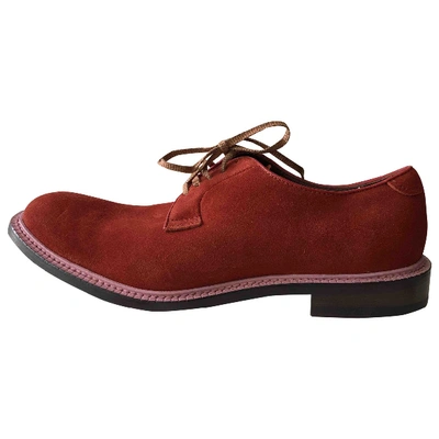 Pre-owned Acne Studios Red Suede Lace Ups