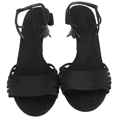 Pre-owned Sergio Rossi Cloth Sandals In Black