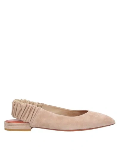 Santoni Ballet Flats In Sand