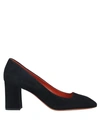 Santoni Flight Suede Block-heel Pumps In Black