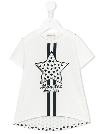 Moncler Kids' Star Print T-shirt In White