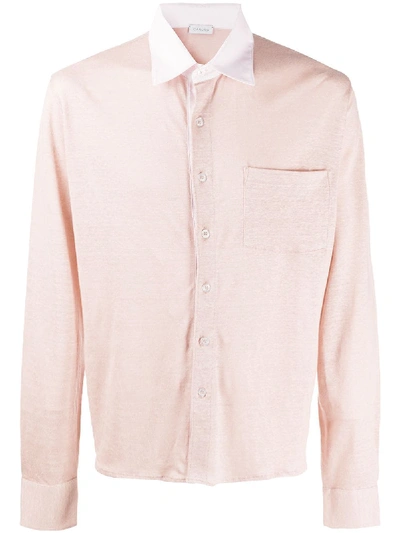 Caruso Long-sleeved Plain Shirt In Pink