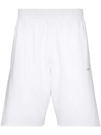 Off-white Caravaggio Print Track Shorts In Weiss