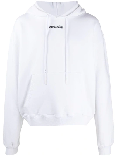 Off-white Marker Arrows Relaxed-fit Hoodie In White,fuchsia