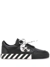 Off-white Black Leather Low Vulcanized Sneakers In Black