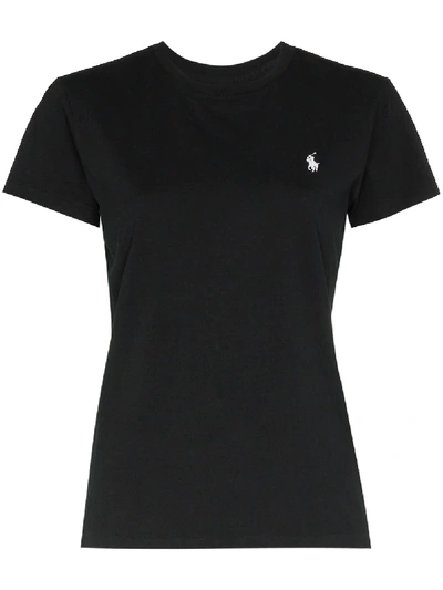 Polo Ralph Lauren Logo-embroidered Knitted T-shirt In Black