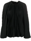 SAINT LAURENT BALLOON SLEEVE PLEATED BLOUSE