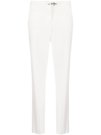 Fay Mid-rise Slim Fit Trousers In White